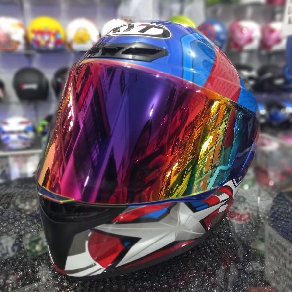 kaca helm kyt  ttc iridium purple | flat visor tt corse