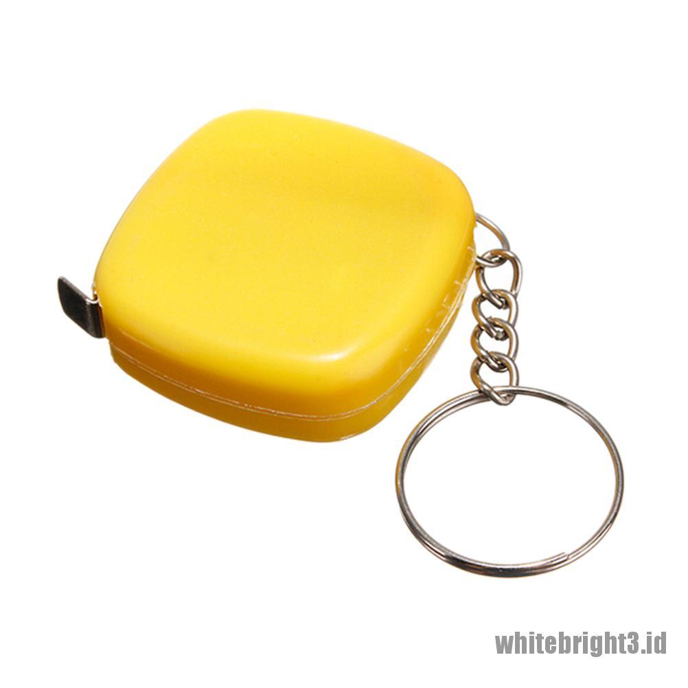 ❤WHITE3❤ Style New Mini Keychain Key Ring Easy Retractable Tape Measure Pull Ruler 1M