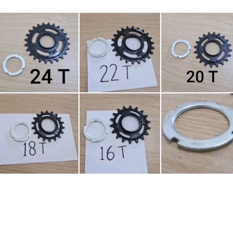 Kualitas Bagus Gear 16 18 20 22 24 T Gir Cog Single Fixie  Doltrap gir Mati dan Lock ring trek bike 16T 18T 20T 22T 24T Goltrap