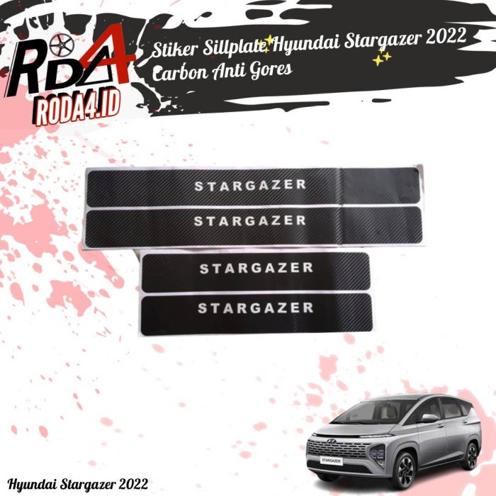 Stiker Sillplate Hyundai Stargazer 2022 Carbon Anti Gores Pelindung Pi