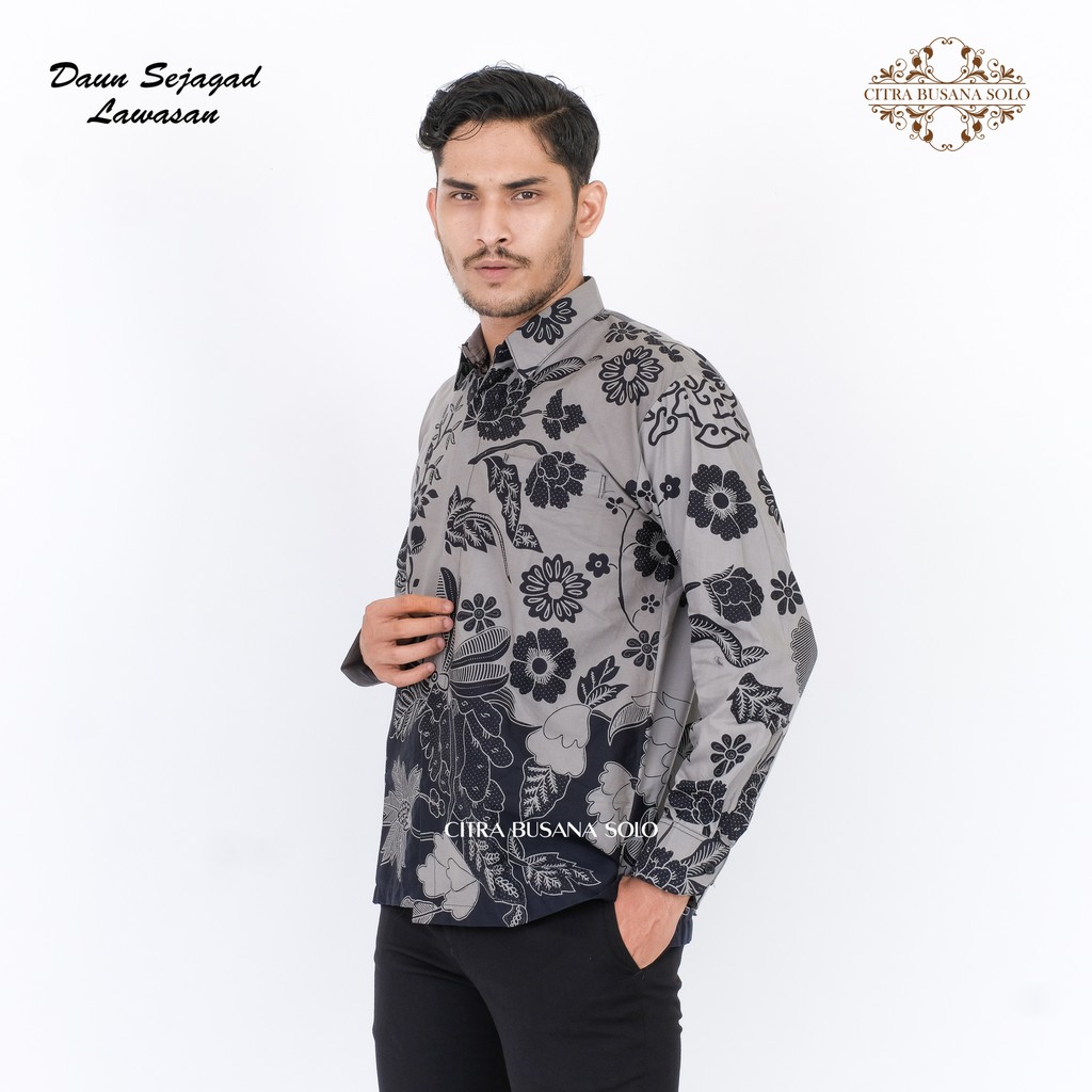 DAUN SEJAGAD LAWASAN Kemeja Batik Pria Full Furing Regular Fit Bahan Katun Primisima