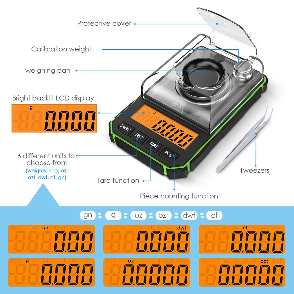 Timbangan Digital Emas Perhiasan Analitic 50 gram 0.001g Presisi