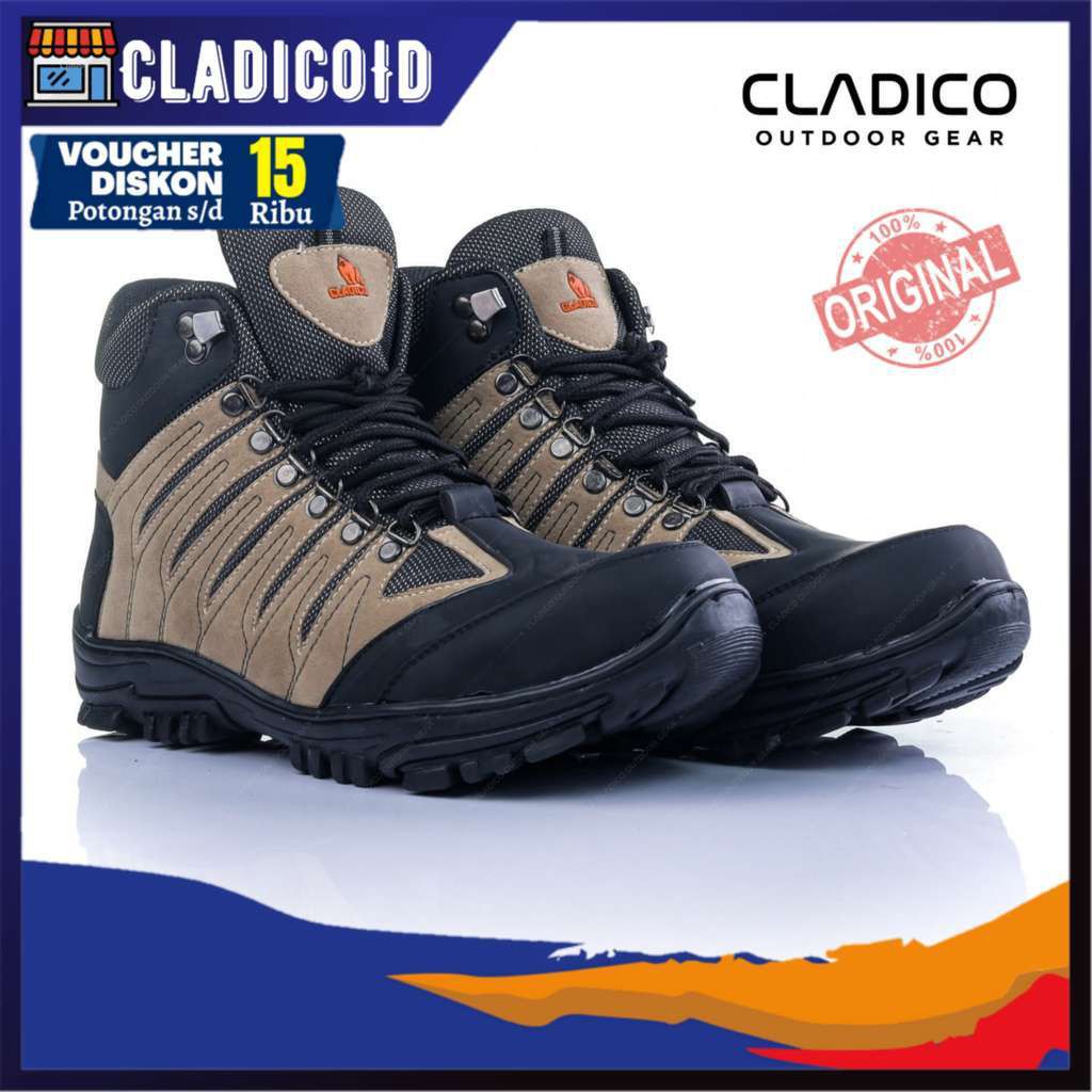 Sepatu Safety Pria Ujung Besi Boots Tinggi Keren Outdoor Hiking Kerja Proyek Cladico Coupe Original