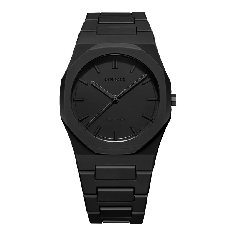 Jam Tangan Pria D1 Milano Polycarbon D1-PCBJ10 Black Dial Black Polycarbonate Strap
