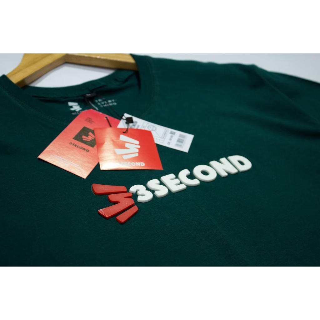 BAJU KAOS DISTRO 3 SECOND FLOCKING / BAJU KAOS PRIA / BAJU KAOS SABLON TIMBUL INK KARET