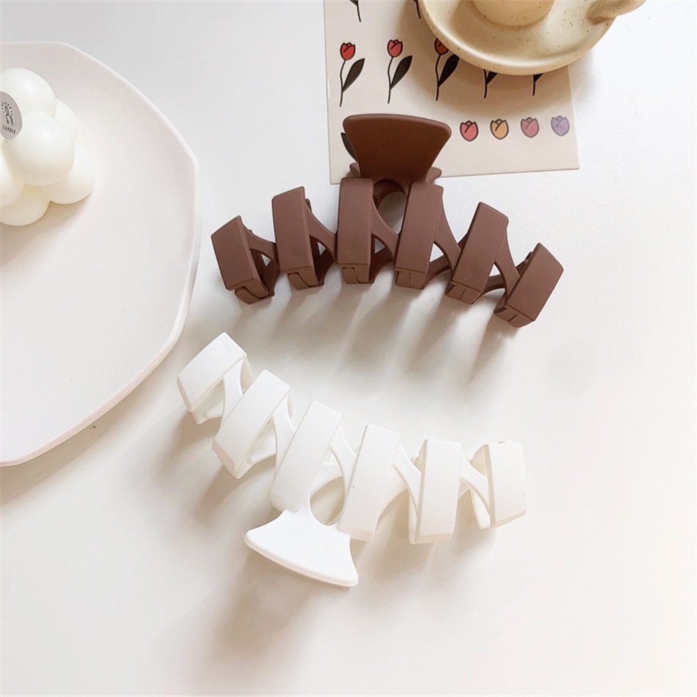 【COD Tangding】5 Colors Cute Cream Color Large Grabing Clip Sweet Girl Hairpin Head Plate Hair Accessories