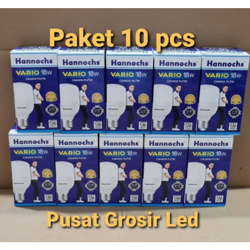 Paket 10 pcs Hannochs Vario 18 watt Cahaya putih