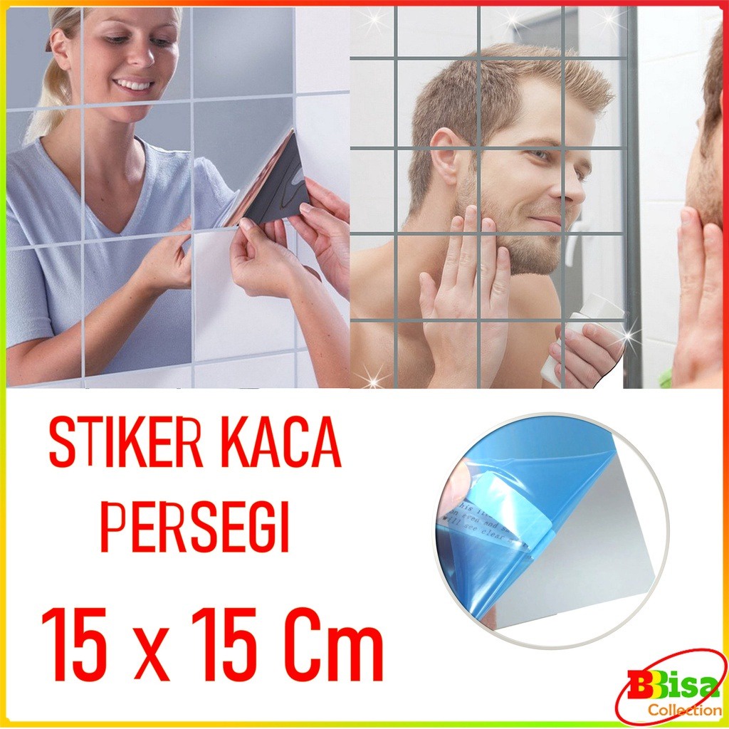 Jual Stiker Cermin Dinding Anti Pecah Tempel Persegi Rectangular X Cm Kotak Mirror Wall