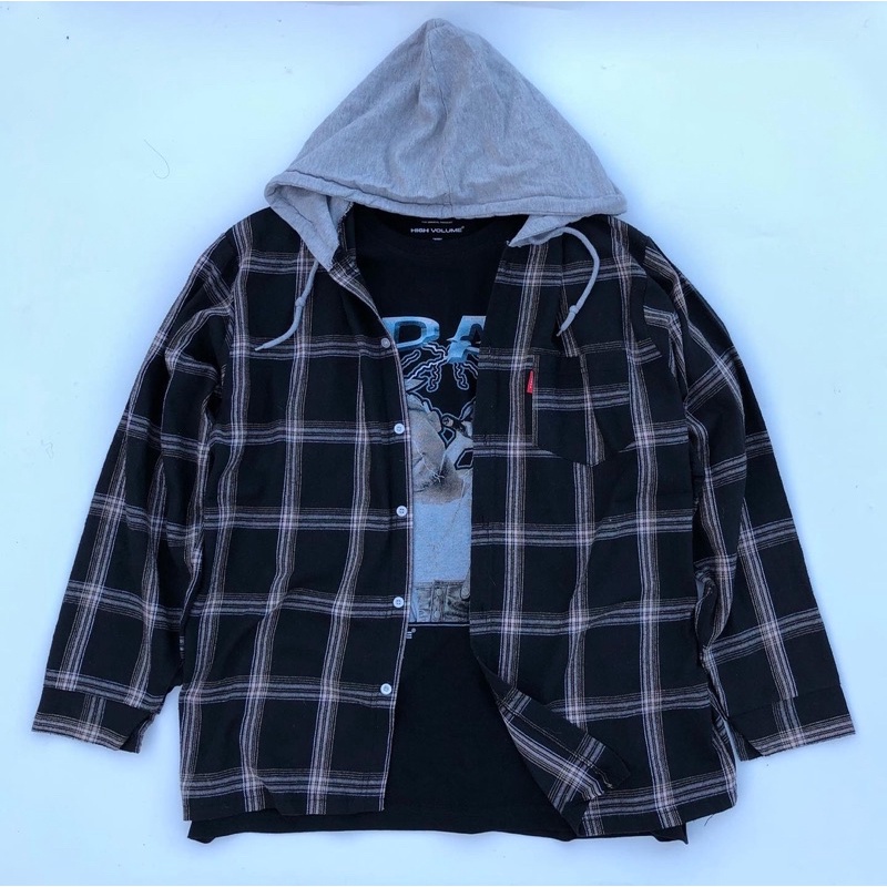flanel hoodie second