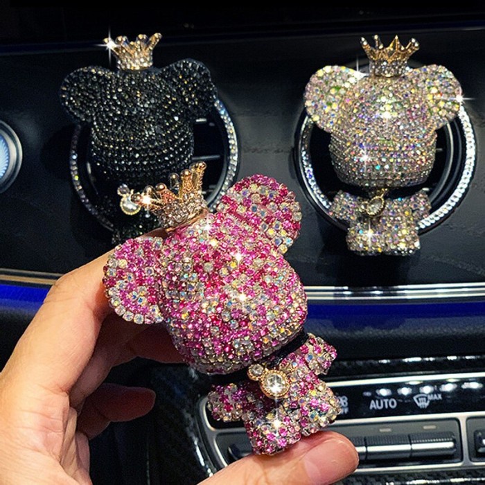 Parfum pajangan Pewangi Ac mobil dashboard Little Bear diamond crystal