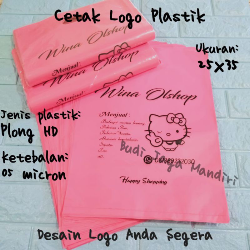 

Cetak Sablon Tas Plastik Packing Plong HD Ukuran Besar 25 X 35 Kemasan Logo Gambar Desain Sendiri