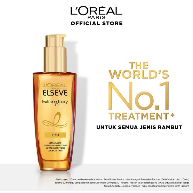 L'Oreal Paris Elseve Extraordinary Oil Gold Hair Treatment Serum 100ml vitamin rambut hair oil serum