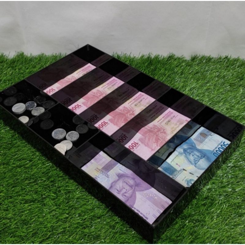 akrilik wadah uang/ penyimpanan uang laci