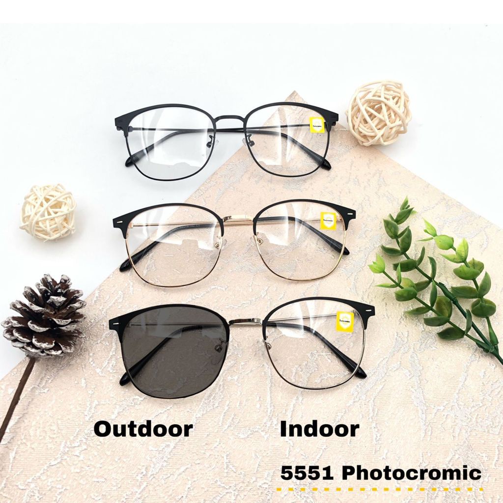 Kacamata Photocromic Antiradiasi Frame Besi Pria Wanita 5551