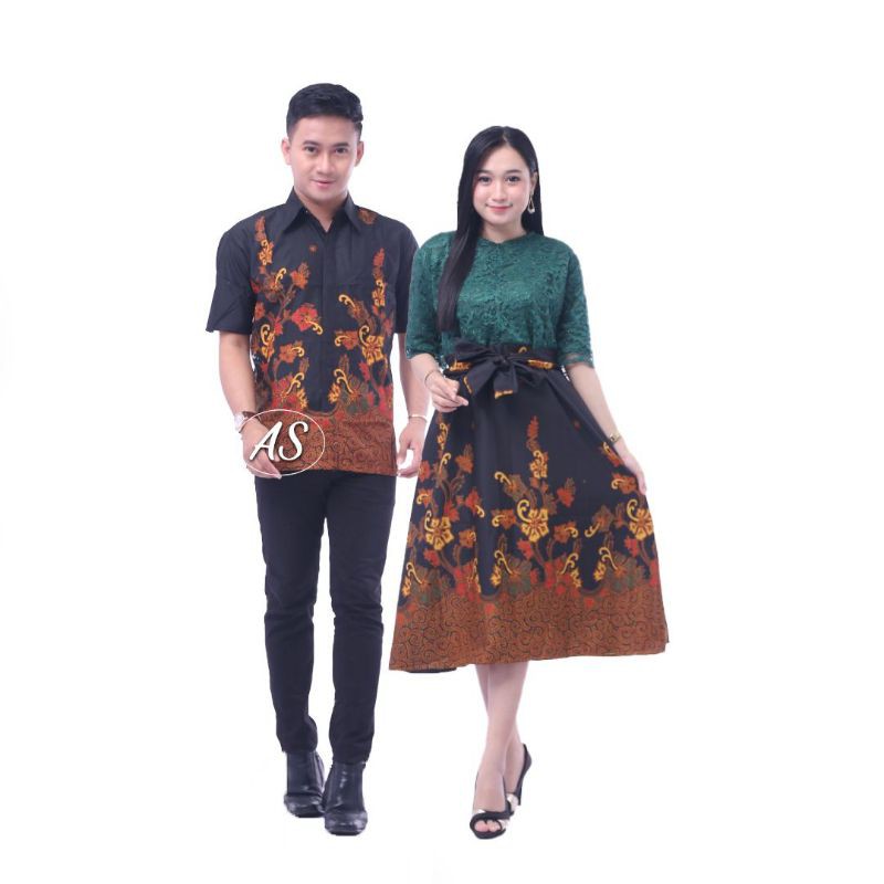 GROSIR COUPLE DRESS BROKAT BATIK COUPLE