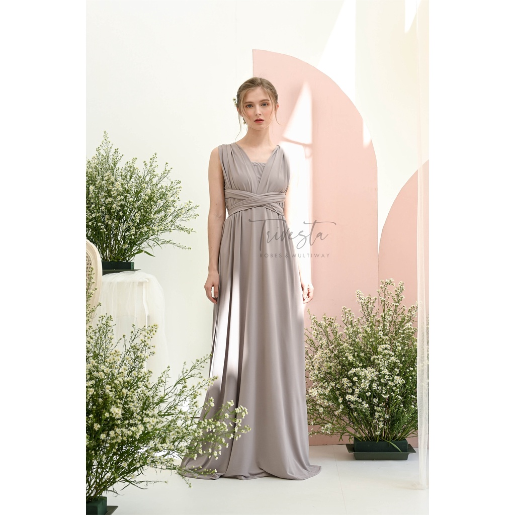 MAXI | TAUPE | MULTIWAY INFINITY CONVERTIBLE DRESS | DRESS LILIT | 1 DRESS 30 MODEL