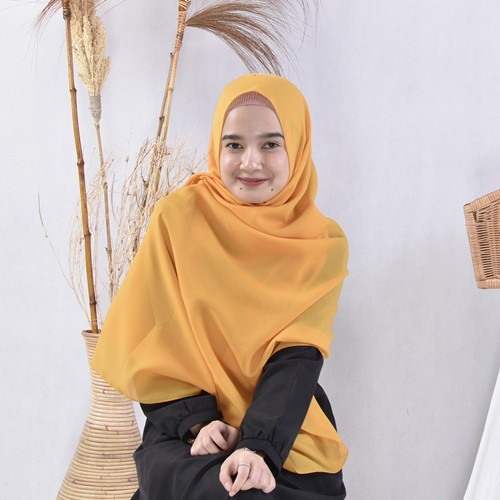 Pashmina Bella Bahan Pollycotton Premium Grade A Pasmina Pasminah Fasmina Murah-Mustard