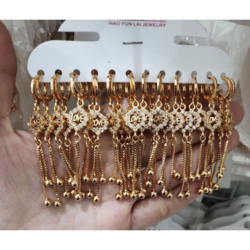 Fifi Fashion Anting Gantung Model Lovely Perhiasan Lapis emas A01 28#