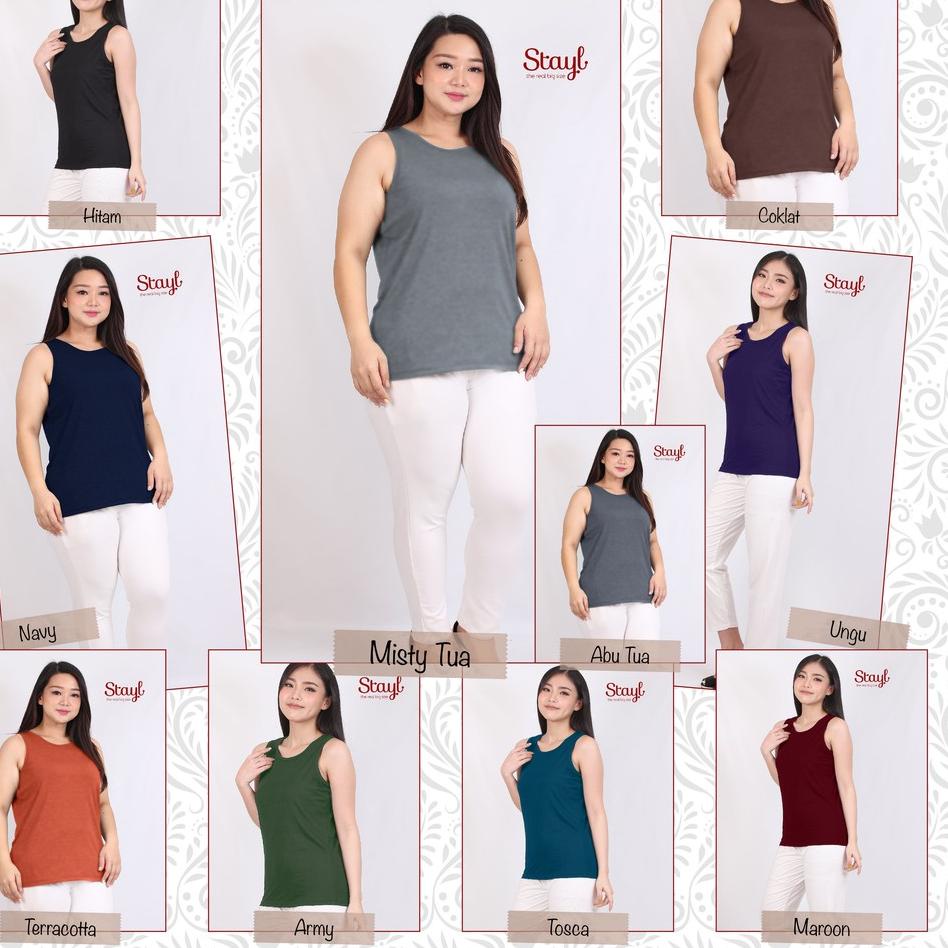S9L UCanSee BigSize XXL & AllSize Wanita 20 Warna Singlet Basic Kaos You Can See Jumbo STAYL °➺ ➤