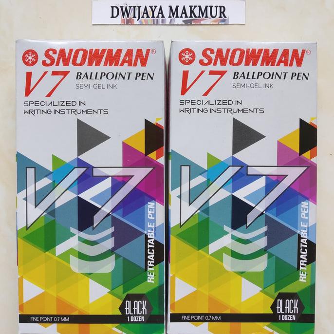 

Pen Snowman V-7 Semi -Gel Ink (0,7Mm) Dwija522 Original