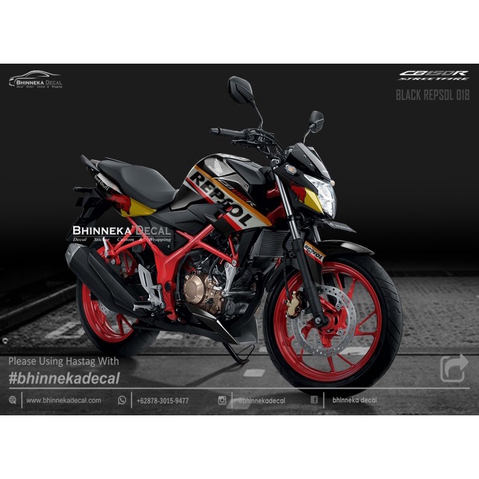 DECAL STICKER CB 150 R DESAIN BLACK REPSOL-005