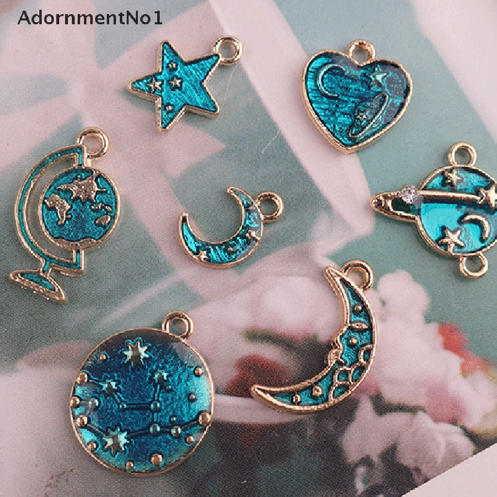 (AdornmentNo1) 10pcs / Set Liontin Enamel Alloy Seri Universe Untuk DIY Perhiasan Charms