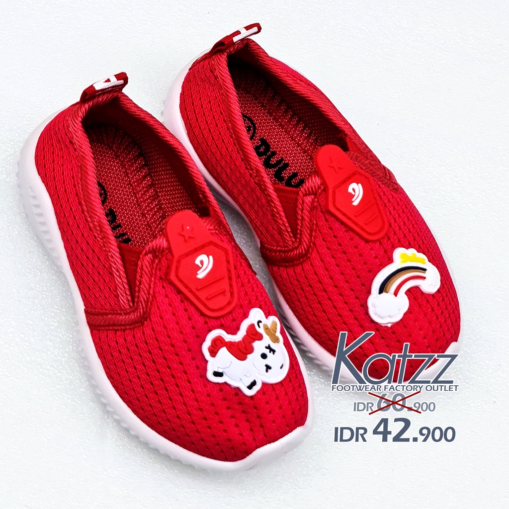 KATZZ Sepatu Sneakers Ringan Anak Perempuan Laki Laki. 1 - 5 tahun Unicorn Warna Merah 20 - 30 / sepatu sneakers anak motif lucu | sepatu anak ringan | sepatu anak murah kulitas terbaik sepoatu kets wanita [KATZZ KIDS 01 A]