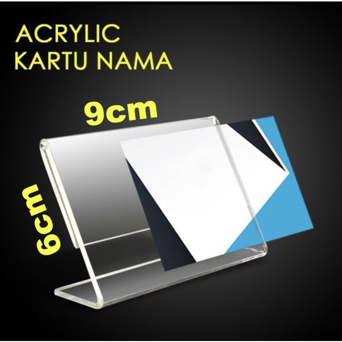 Akrilik Stand Kartu Nama Meja - Acrylic Label Perpustakaan 9cm x 6cm