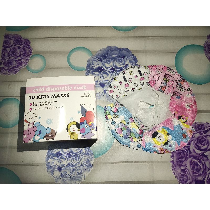 masker duckbill anak bts21 mix isi 50