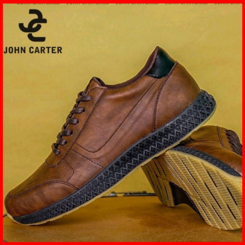 WOLF x CARTER BLACK Sepatu Kasual Sneakers Kulit Aslina Model Brogue ch1