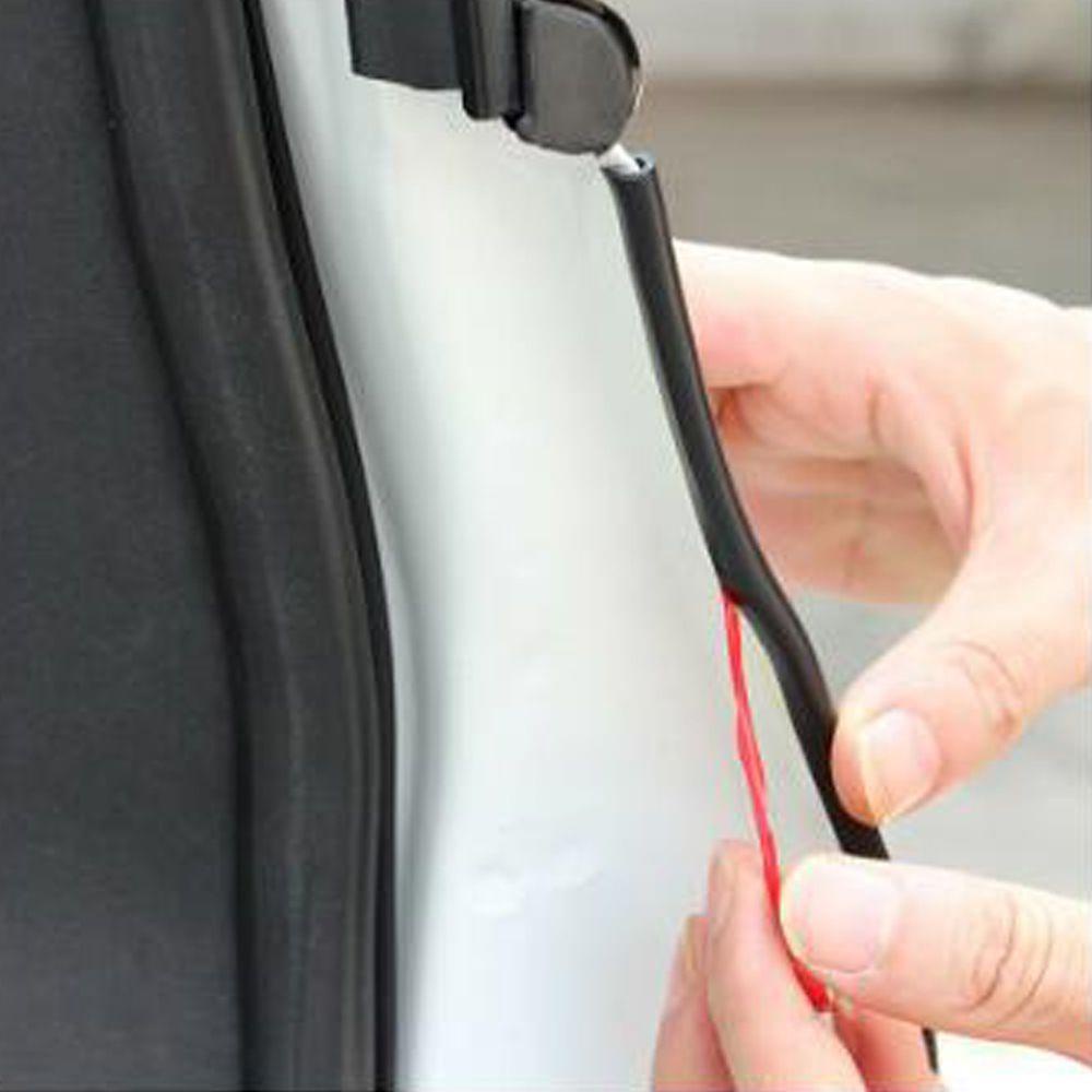 Populer Karet Pinggiran Pintu Mobil Hitam Putih Merah 5M/10M Moulding Strip Anti Tabrak Stiker Kendaraan Anti Gores Untuk Strip Pelindung Pinggiran Karet Mobil Otomatis