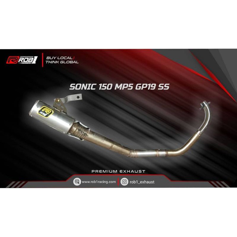 Knalpot ROB1 Sonic 150 Mp5 Gp17/Gp19 Stainless