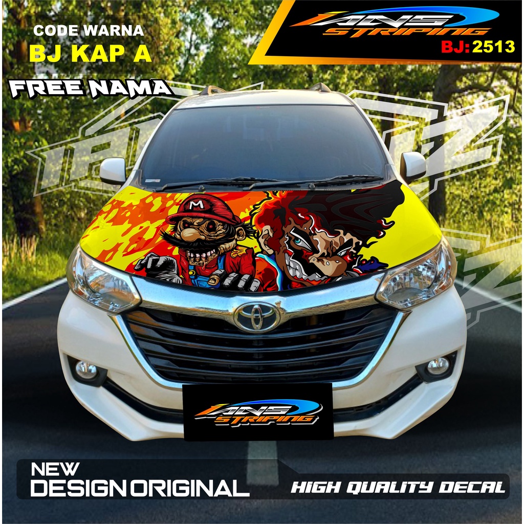 STICKER DECAL KAP CUP MOBIL BRIO, AGYA, JAZZ, AVANZA, INOVA / DECAL STIKER CUP KAP MOBIL / STIKER KAP MESIN