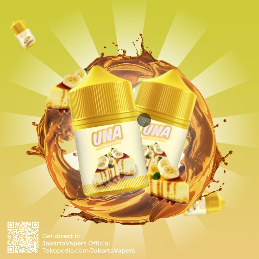 Liquid UNA Banana Cheesecake 60ML 3&amp;6&amp;9Mg by IDJ x Vaporking Berpita Cukai