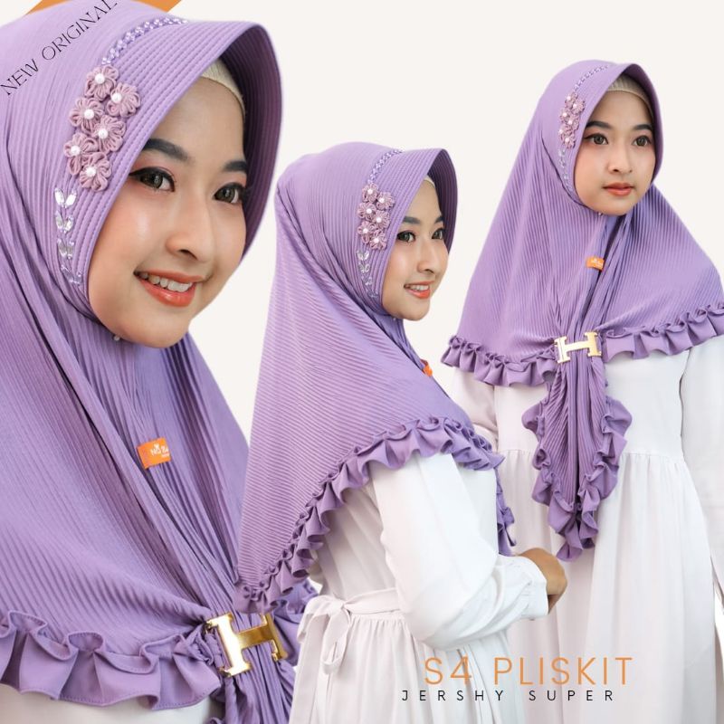 Jilbab Jersey Plisket | Jilbab Segitiga Instan