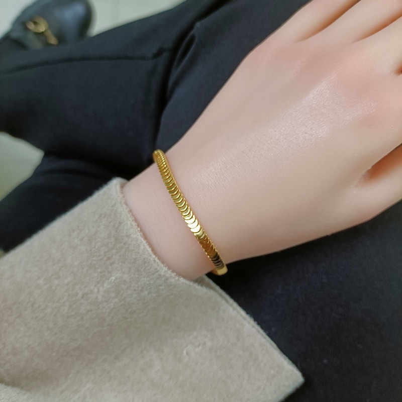 Gelang tangan sisik tebal titanium korea anti karat