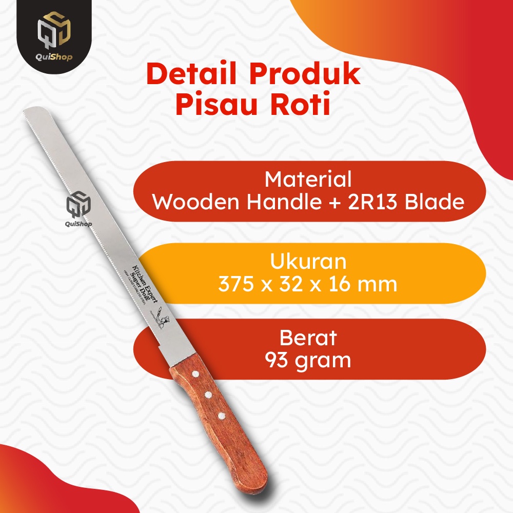 Pisau Roti Stainless Gerigi Panjang Serrated Bread Cake Knife Peralatan Dapur Perlengkapan Rumah Berkualitas Termurah