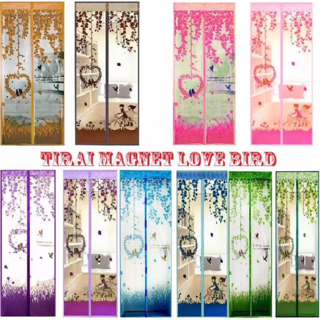 Tirai Magnet Anti Nyamuk Pintu Karakter Baichuan Kamar Tidur Love BirD