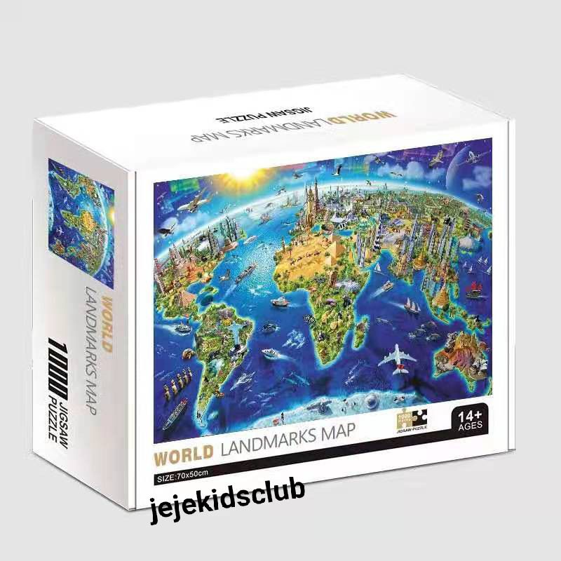 Jual Puzzle World Landmarks Map Puzzle 