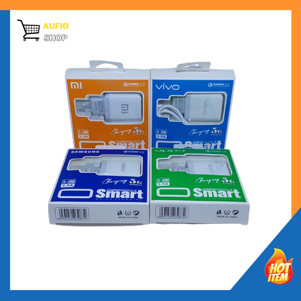 Travel Charger S-200 Vivo Oppo Samsung Xiaomi FAST CHARGING 3.5A