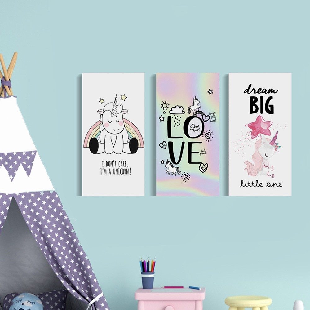 Hiasan Dinding Dekorasi Kamar Anak Perempuan Motif Unicorn Kuda Poni Motif Lucu