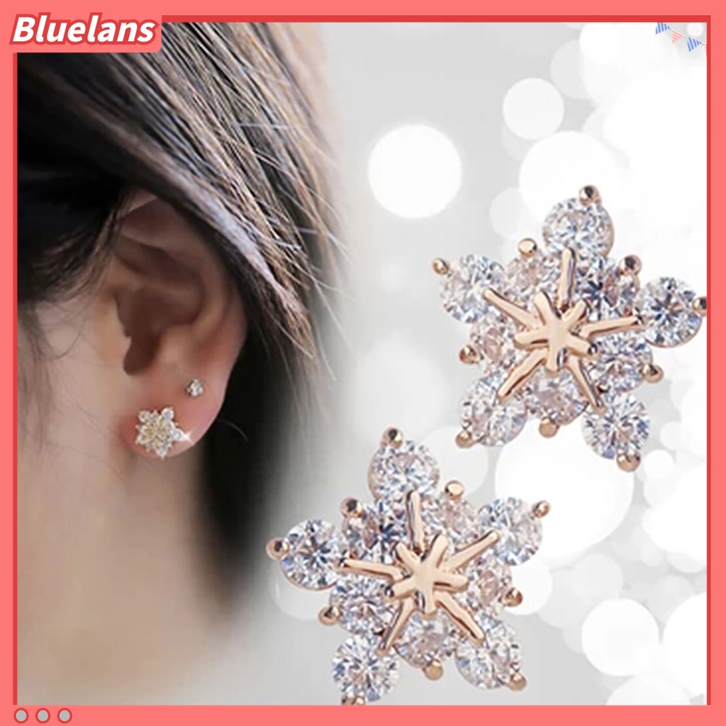 Anting Stud Desain Bunga Kelopak Lima Bahan Alloy Untuk Aksesoris Perhiasan Kencan