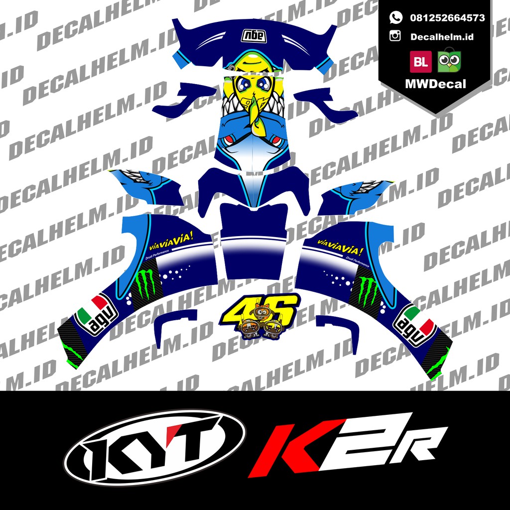Decal sticker helm KYT K2R misano