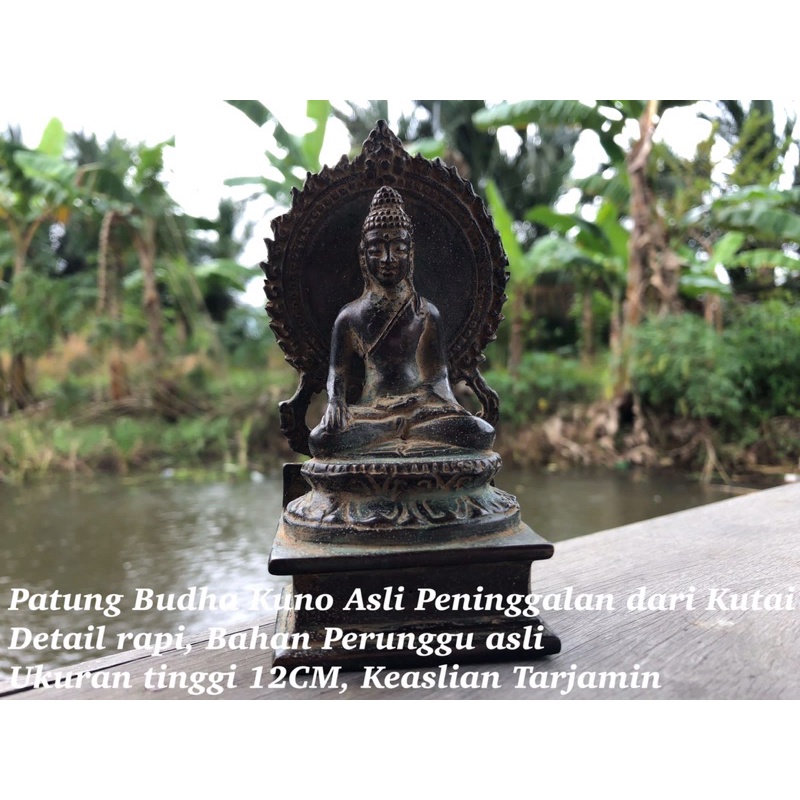 Patung Budha Kuno Asli dari Kutai Bahan Perunggu Langka