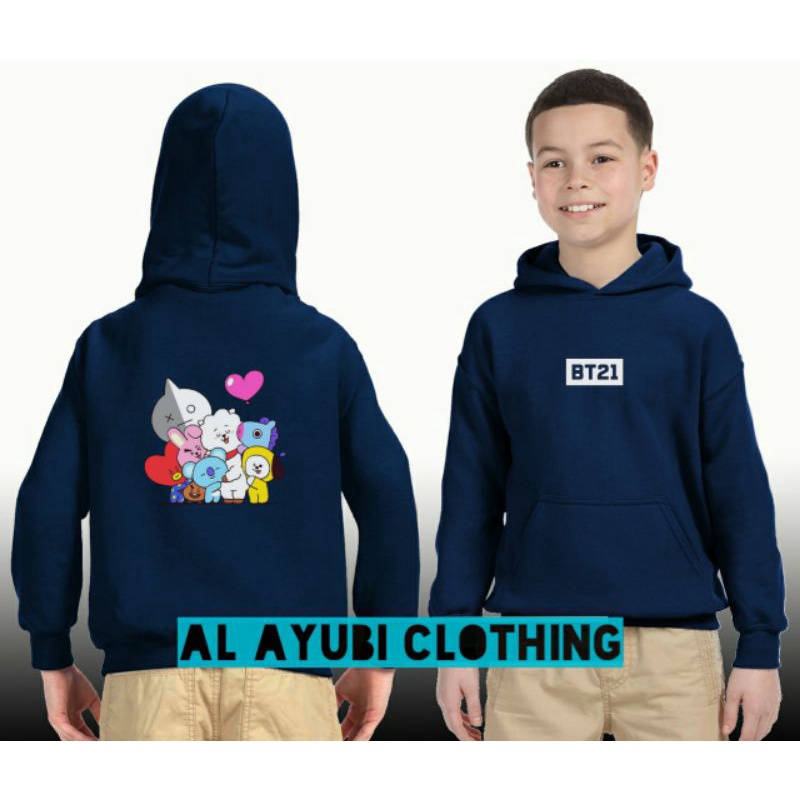 SWEATER HOODIE ANAK BT21 / JAKET HOODIE ANAK BT21