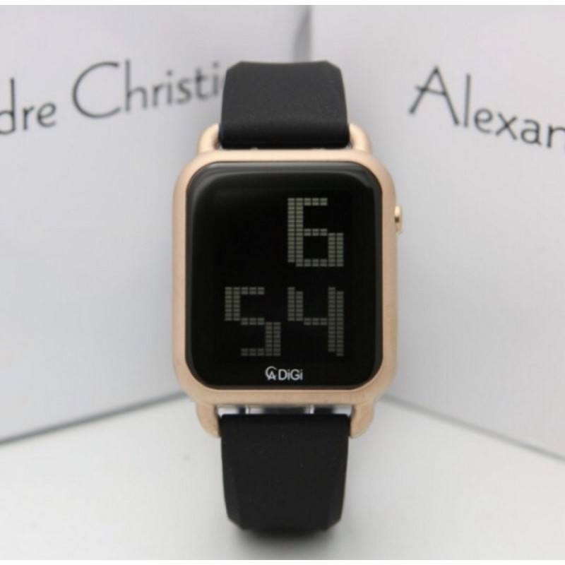 jam tangan alexandre christie ac 9332 wanita digital rubber black rose