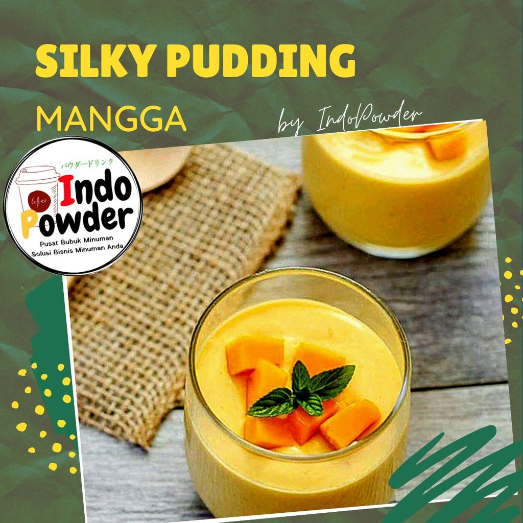 SILKY PUDDING MANGGA  - BUBUK Silky Puding  - Puding Sutra  -Soft Puding -Puding lembut