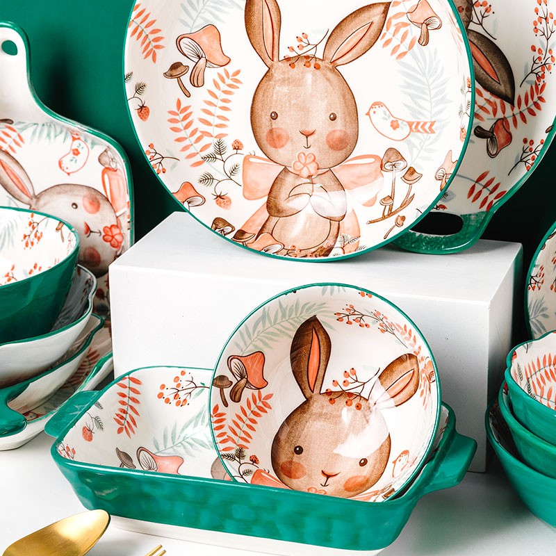 Mangkok Keramik Mangkuk Piring Keramik Piring Cantik Piring Mewah Piring Lucu Piring Set Biru