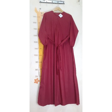 Gamis polos katun paris maroon