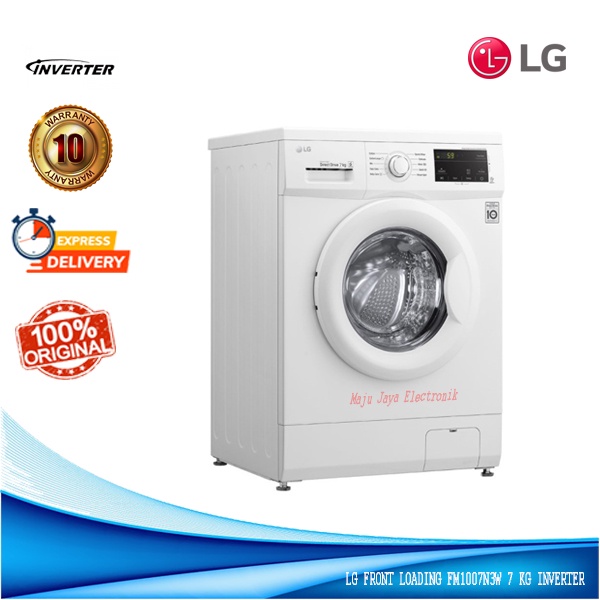 Mesin Cuci Front Loading LG FM1007N3W 7 KG Anti Kusut Smart INVERTER